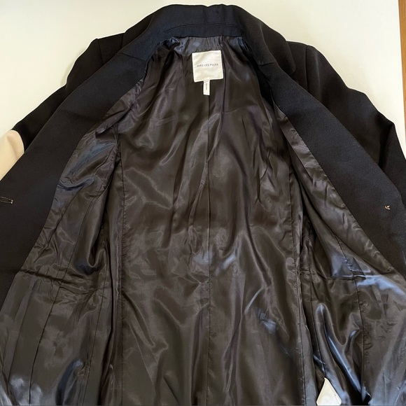 Anthropologie Avec Les Filles Wavy Colorblock Coat Calico Black Tan Cream XXS - Picture 12 of 16